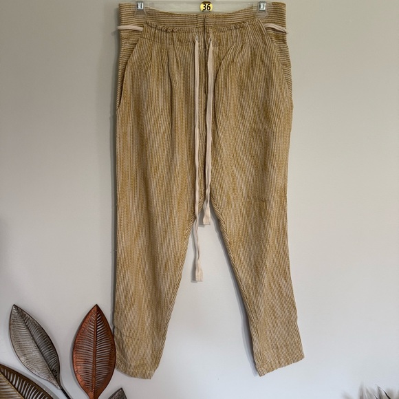 H8 Free‎ People Light at Sunrise Crop Pants Striped Drawstring - Picture 5 of 8